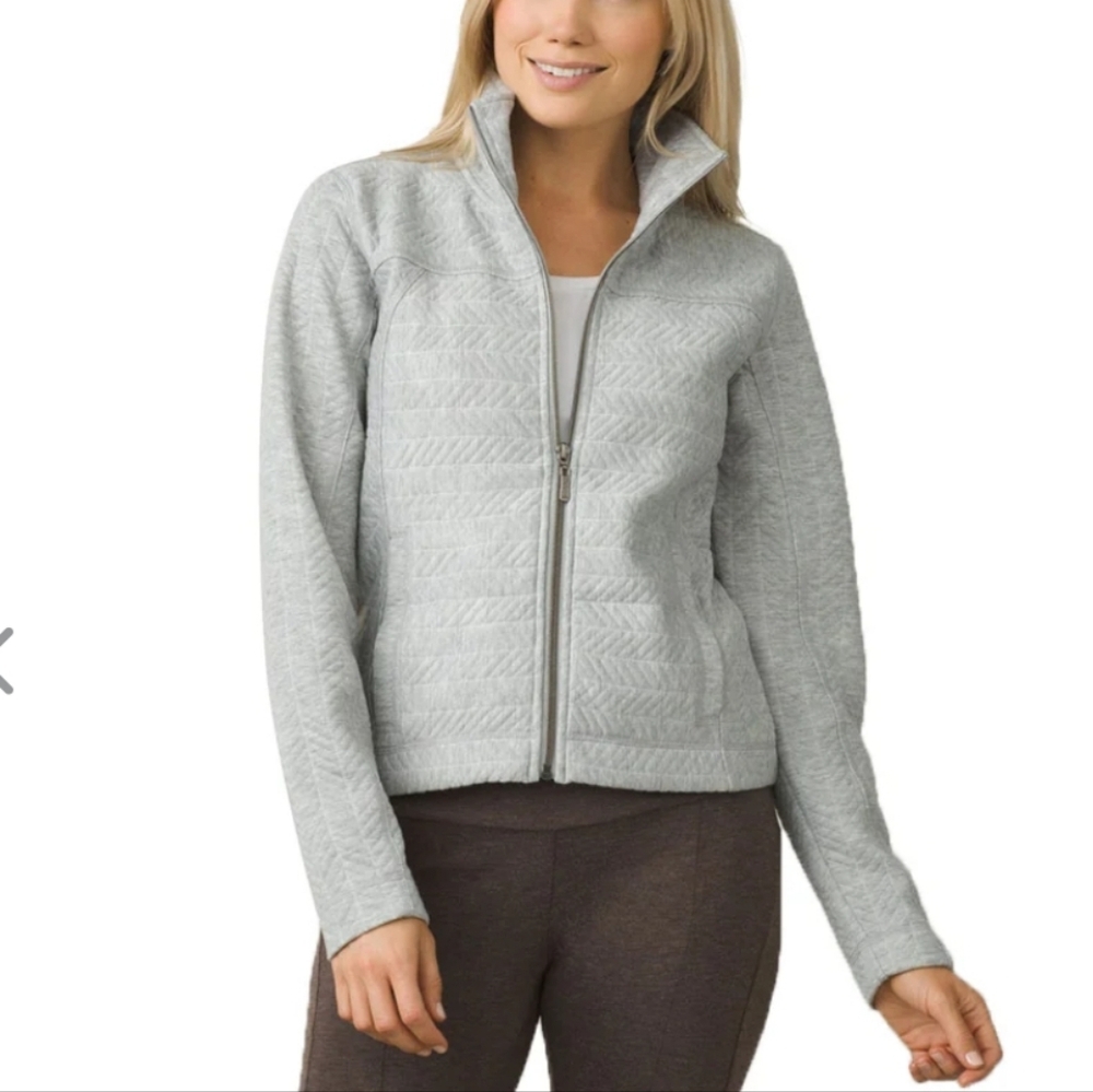 prAna Heather Grey Quilted Textured Hadley Jacket - Size Large